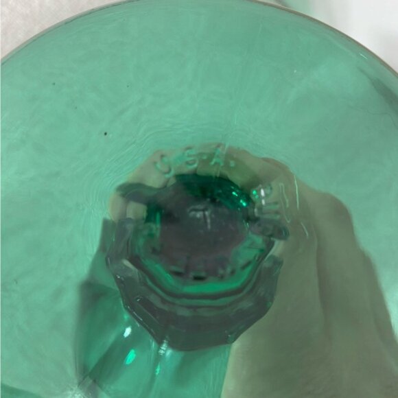 Vintage Libbey Glass Duratuff Gibraltar Juniper Green Water Goblets Set Of 3 - Picture 10 of 11